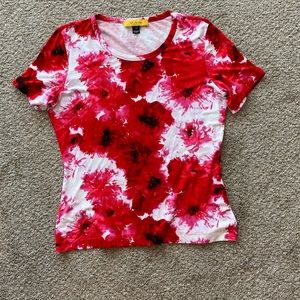 St. John short-sleeve red & pink tee shirt